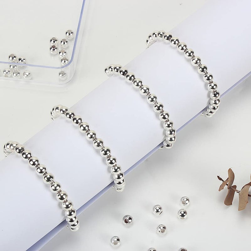 LolliBeads (R) Silver Plated Smooth Round Metal Beads 6 mm 300 Pcs - Image 5